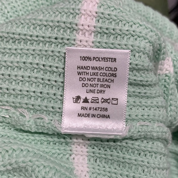 Simply Southern Green and White Striped Turtleneck Sweater Capsleeve - Picture 7 of 9